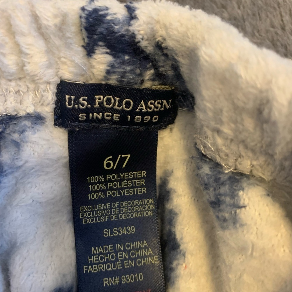 U.S. Polo Assn. White and Blue Pajama Set Classic Comfort - Picture 7 of 8